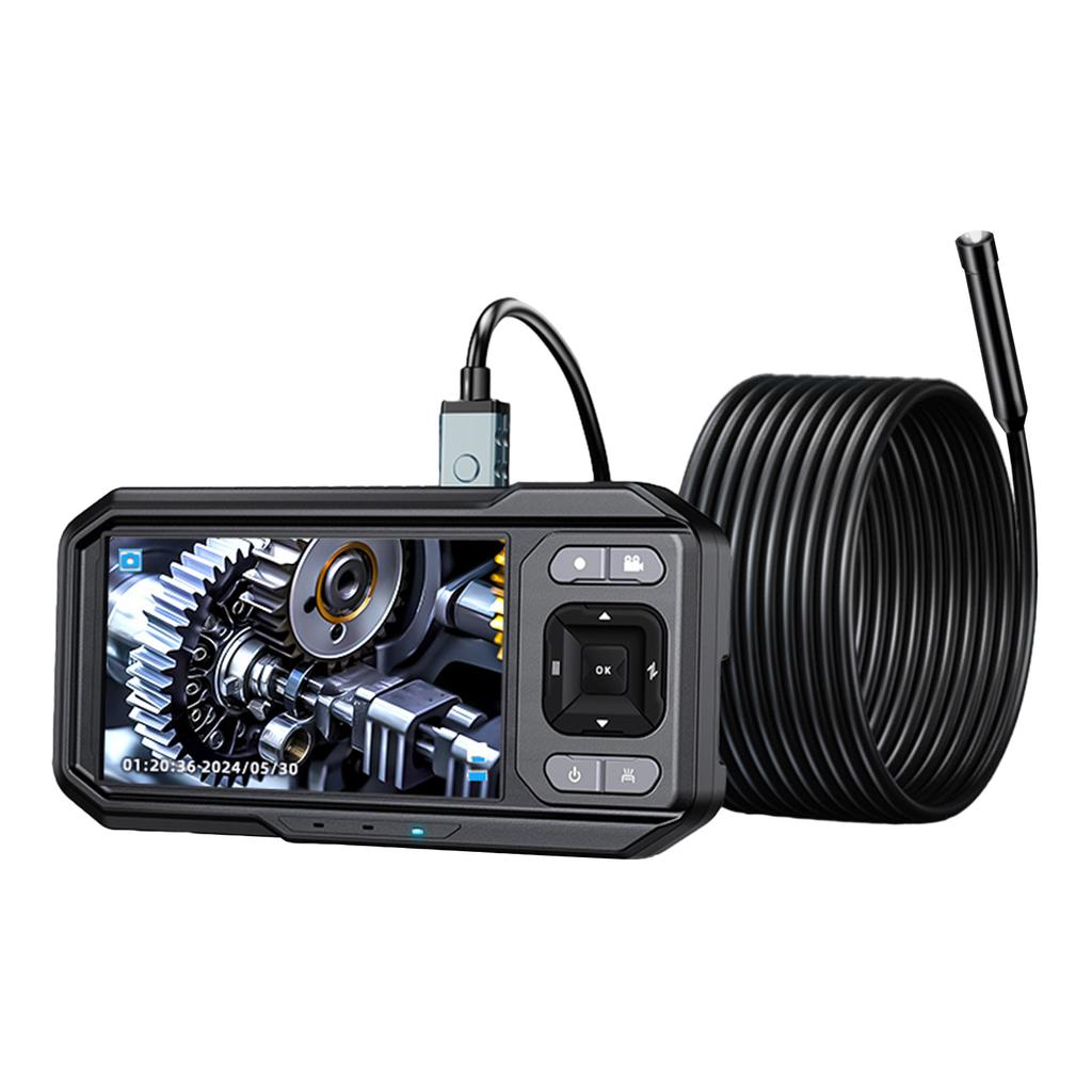 1080P Sewer Inspection Camera with 4.5 Inch IPS Screen Monitor Borescope Camera with LED Fill Light