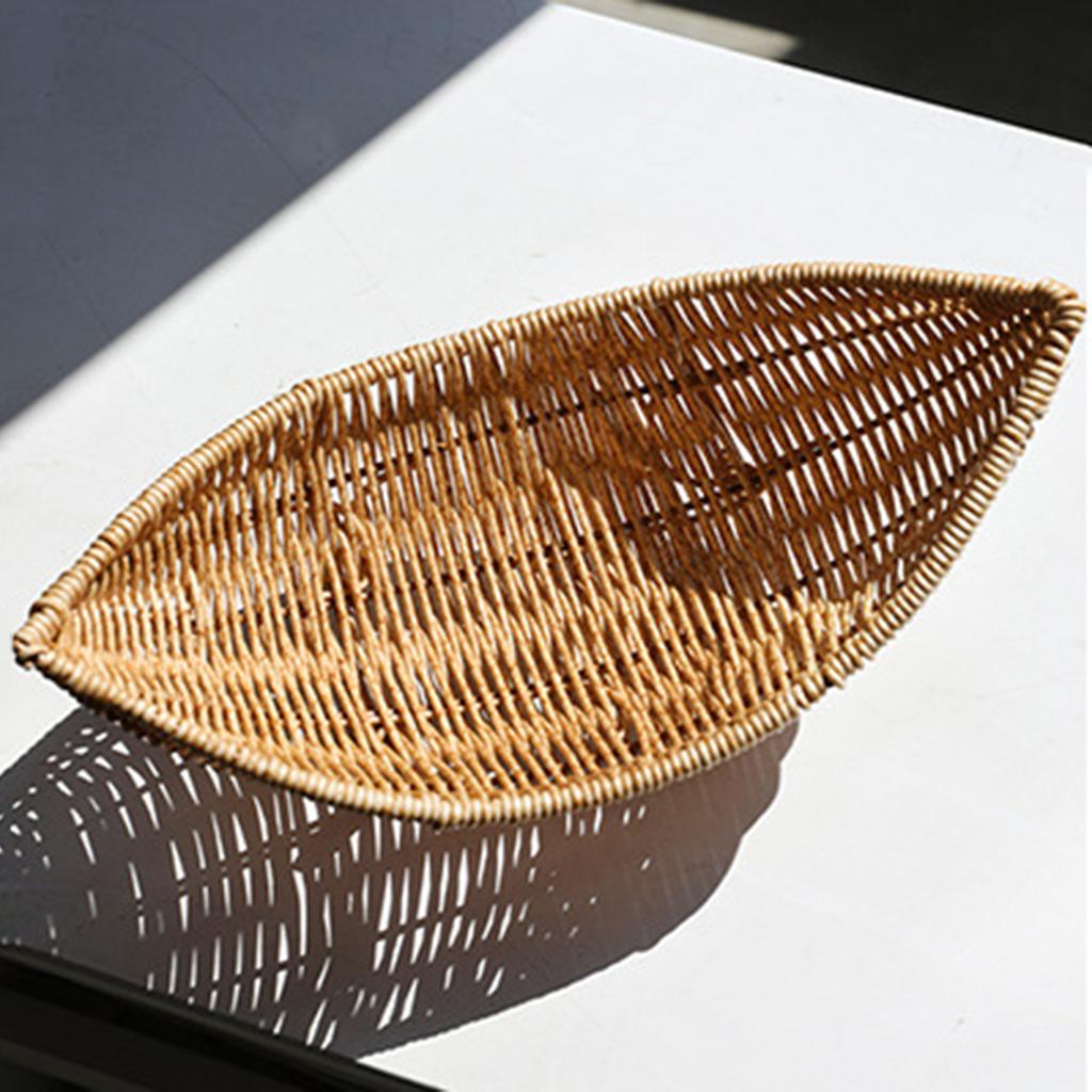 Elegant Fruit Dish with Rattan Pattern Nautical Themed Fruit Bowl Sturdy Rattan Imitation Plastic Tary for Everyday Use