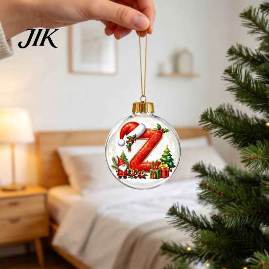 Creative DIY Christmas Ornaments 26?Letter Acrylic Ball Ornament, 3D Crystal Style Alphabet Winter Holiday Party Supplies Hanging Pendant, Xmas Tree