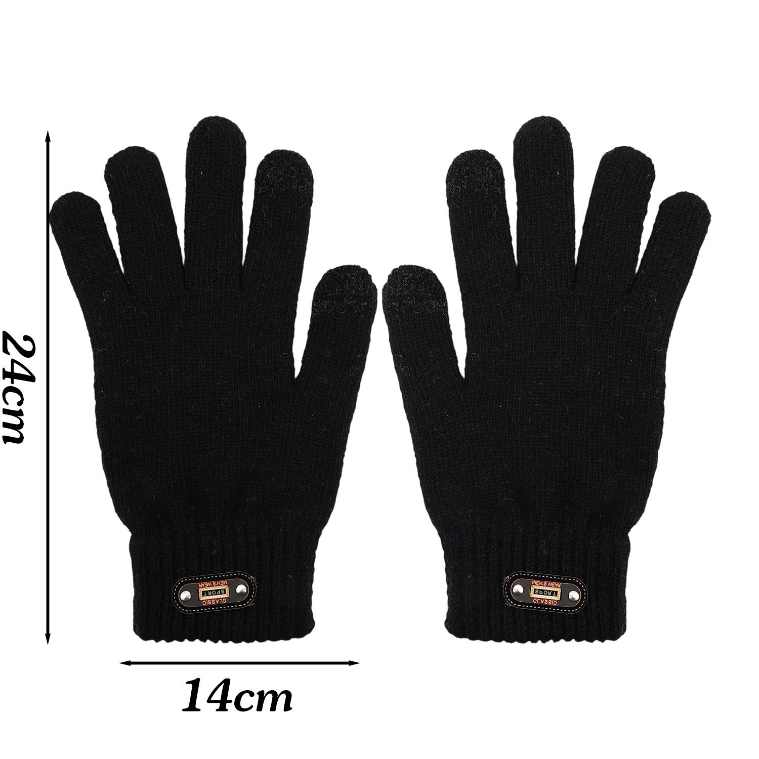 

Уличные Утепленные Перчатки Мужские Осень Зима Теплые Ветрозащитные Вязаные Сенсорные Пять Пальцев Для Верховой Езды Флисовые Термоспортивные Перчатки