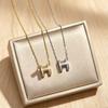 Titanium Steel Non Fading Letter H Clavicle Necklace For Women Ins Style Jewelry
