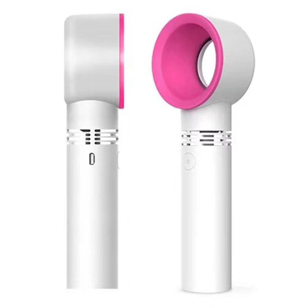 Handheld Bladeless Fan Handheld USB Rechargeable Cooling Safe Mini Eyelash Dryer Fan White