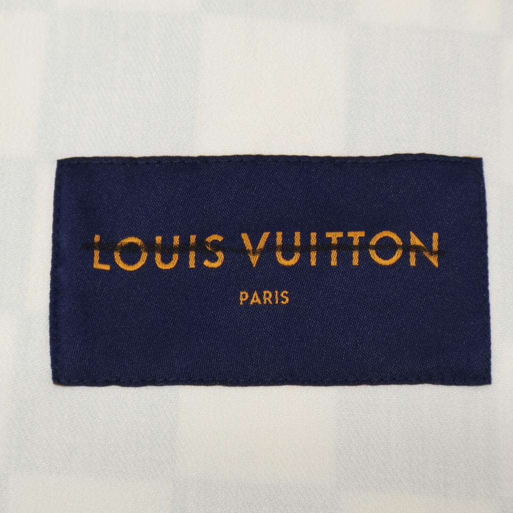 LOUIS VUITTON [Excellent Condition/Domestically Authorized] RM2129 IM3 HLA20W Damier Denim Trucker Jacket 44 White / greenUsed