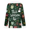 Women's Casual Fashion Long Sleeve Christmas Printed Flannel Collar Top