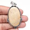 Pendant Fossil Coral Gemstone Handmade Mother Day Silver Jewelry 2.75"