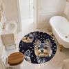 Black Yorkshire Terrier pattern round rug,Carpet Rug for Living Room Bedroom Sofa Playroom Decor,Non-slip Floor Mat,Holiday Gifts and Birthday Gifts