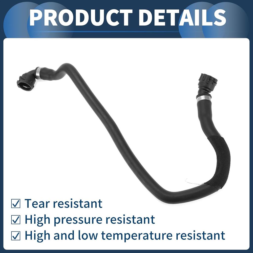 Radiator Hose Heater Hose No.17123422785 for BMW X3 2007-2010 3.0L L6 Black Rubber 1 Pc Coolant Pipe Good Sealing
