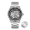 Beliebte gravierte Leder leuchtende mechanische Herren-Automatik-Mechanikuhr Business-Uhr Mode High-End-Uhr