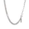 Minimalist Titanium Steel Chain Necklace With Geometric Pendant For Unisex Daily Wear