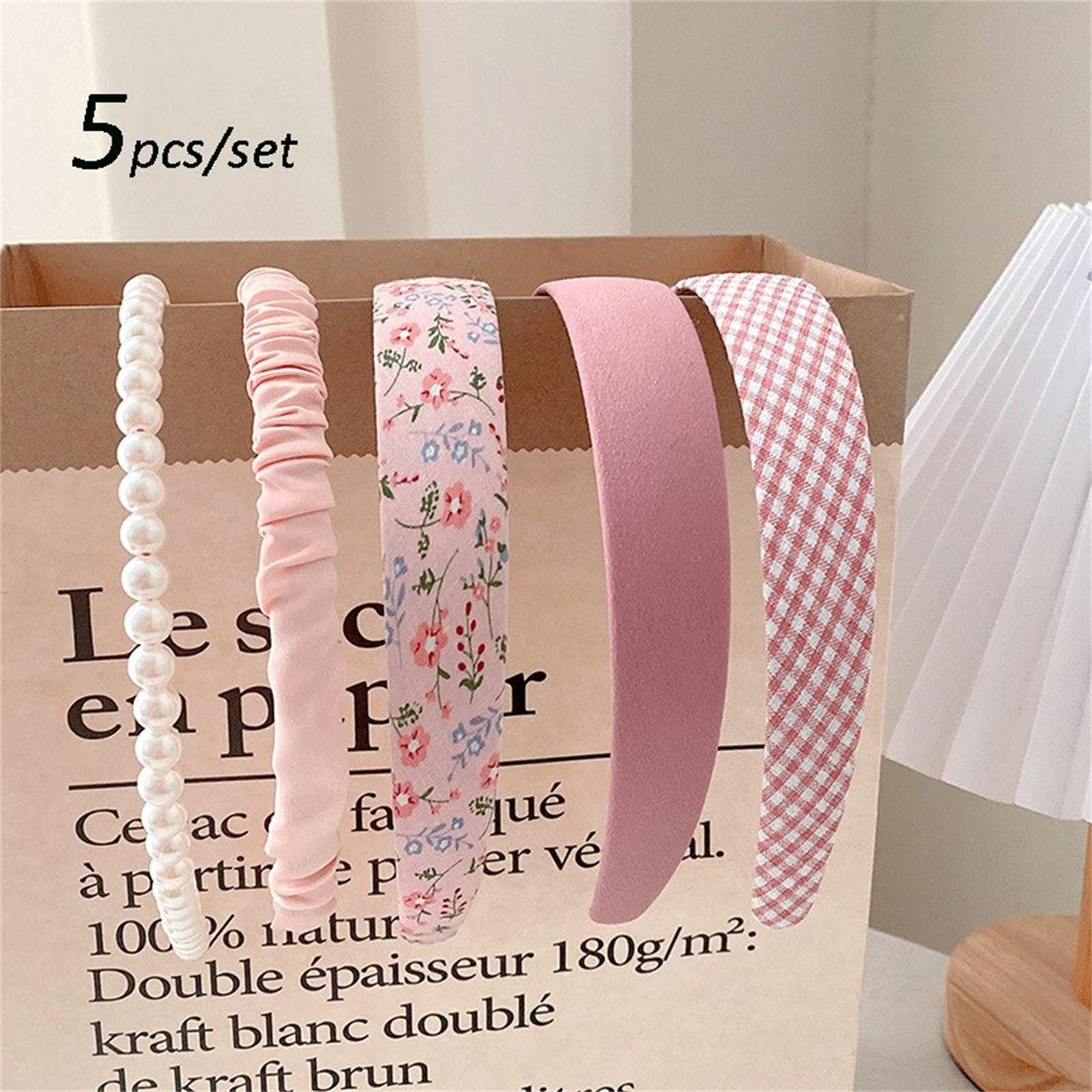 

Набор женских резинок для волос, повязка на голову, обруч для волос для девочек, аксессуары для волос, 5 шт. One Size