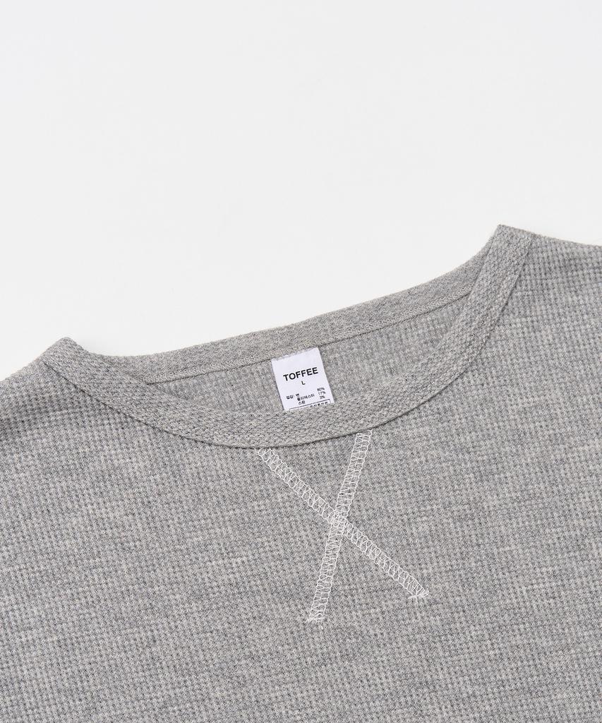 KAFFEE Stitch Waffel Langarm (grau)