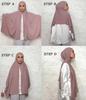 Hochwertiger Jersey Sofort-Hijab Gute Naht Dehnbarer Jersey Schal Malaysia Wickeltücher Schlicht Muslimischer Turban Stirnband Schals Lieferant