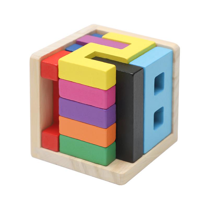 Wooden Number Building Blocks Math Logic Cube Brain Teaser Magic Puzzle Box Mind Games IQ Test for Kids Educational Gifts