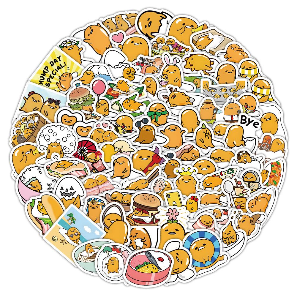 103Pcs Cute Cartoon Gudetama Graffiti Stickers Waterproof Decals Stickers For Laptop Phone Thermos Ipad Diy Stickers Kids Gift