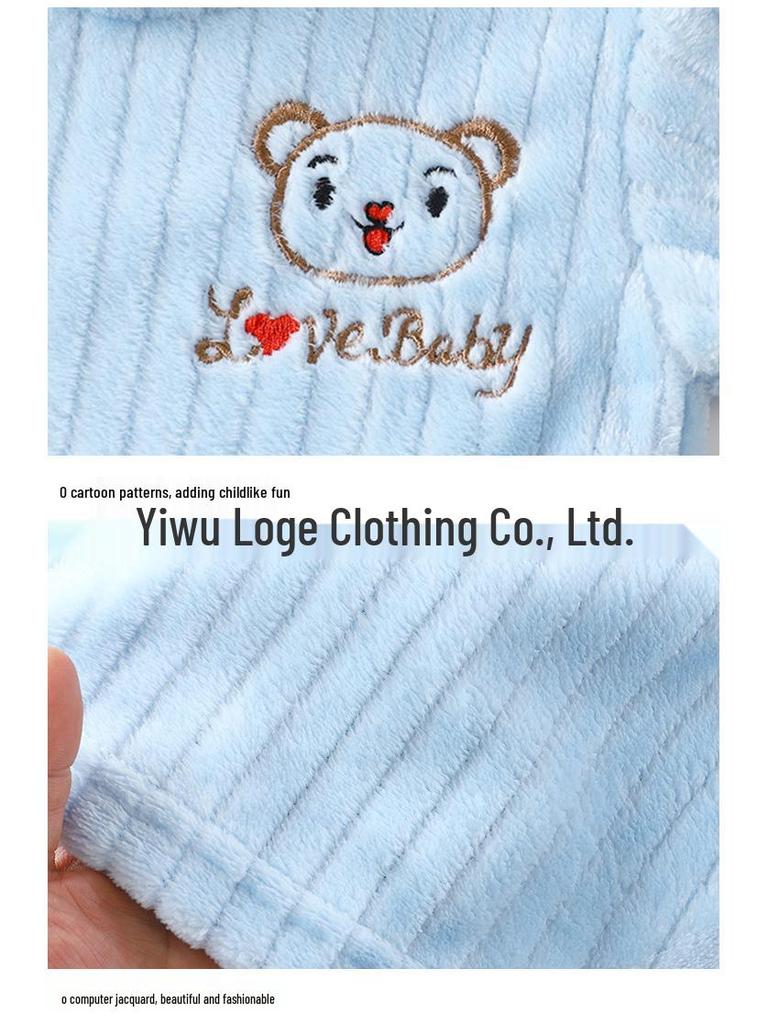 Thick Warm Flannel Pajama Set for Toddlers - Boys & Girls, Autumn/Winter Collection