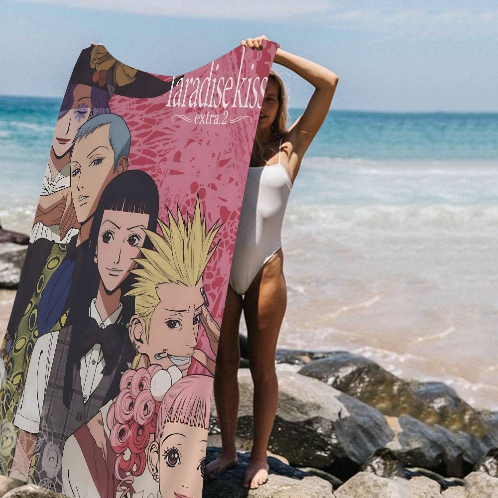 Anime P-Paradise K-Kisss Shoujo Manga Beach Towel Bath Towels for Microfiber Quick Dry Custom Sand Free Beach Yoga Spa Gym Pool