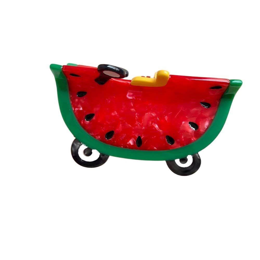 Watermelon Creative Car Shark Clip Cartoon Acrylic Hair Accessories Acetic Acid Hair Claw  Women