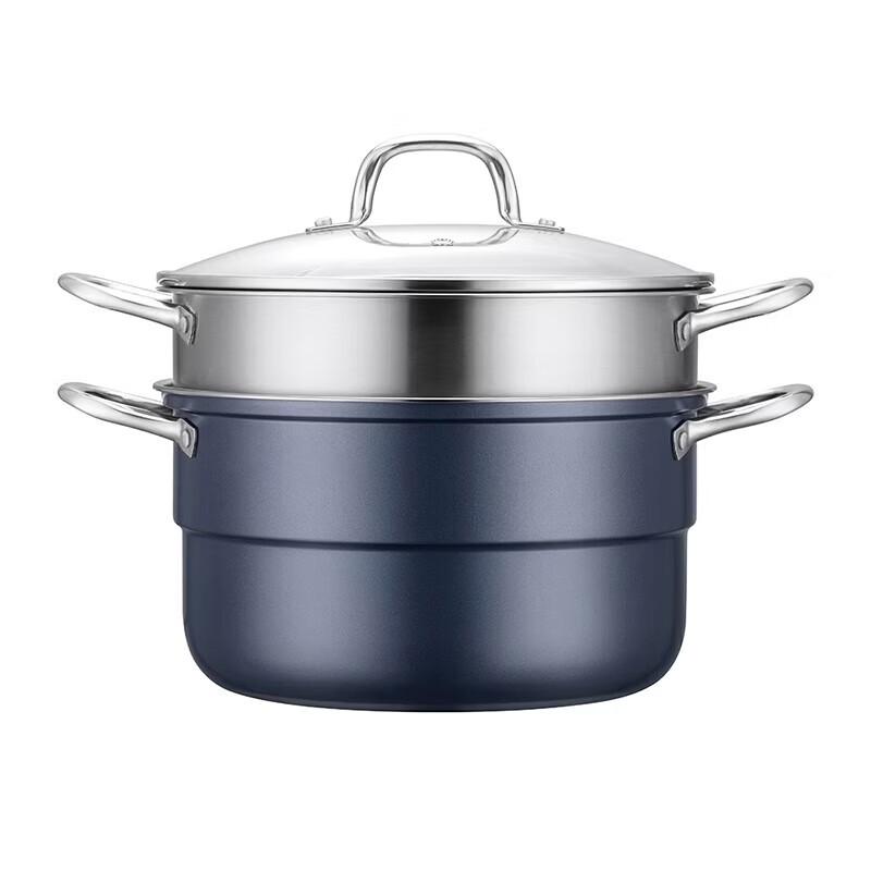 DESLON 28cm Stainless Steel 2-Tier Steamer Pot