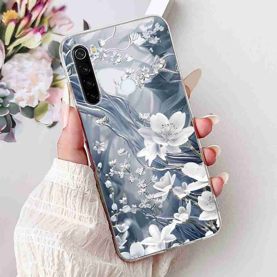 For Xiaomi Redmi Note 8 Case Vintage Dragon Luxury Flower Soft Silicone TPU Cover For Redmi Note8 Note 8T Phone Cases Shockproof