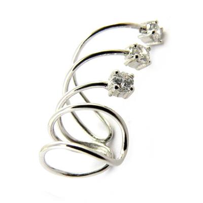[M7142] - Silver-white 'Sissi' Ear Ring (rhodium-plated) - 25x11 Mm