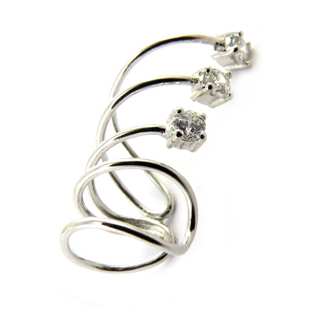 

Les Trésors De Lily [M7142] - Серьга Sissi белое серебро (родий) - 25x11 мм