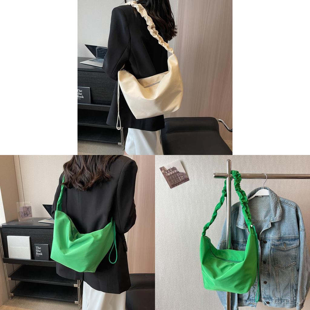 Cloud Bag Womens Casual Nylon Shoulder Bag With Zipper Closure For Daily Use