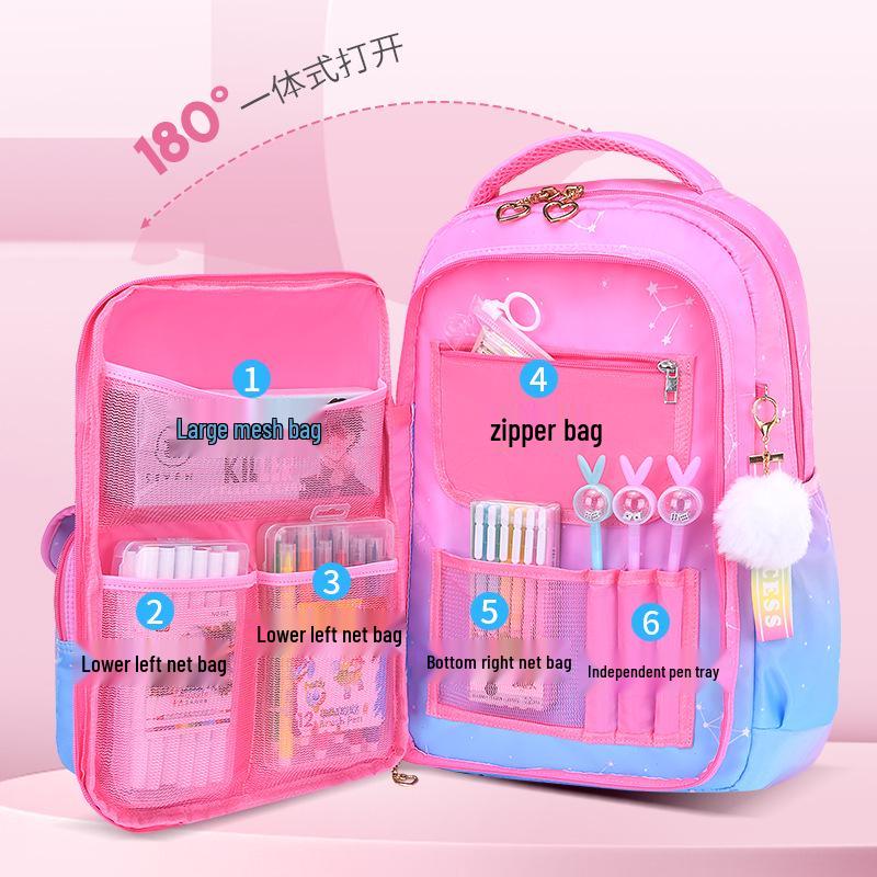 Children's Double Shoulder Backpacks for Girls, Grades 1-6: Cute Primary School Bags