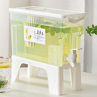 3.5L Cold Water Pitcher Large Capacity Jug Leakproof Refrigerator Drink Container with Faucet for Juice Beverage Lemonade