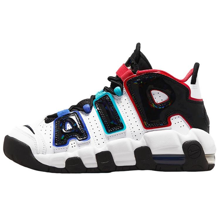 (GS) Nike Air More Uptempo CL White Black Royal Red Kids FV0838-100 EU 35.5