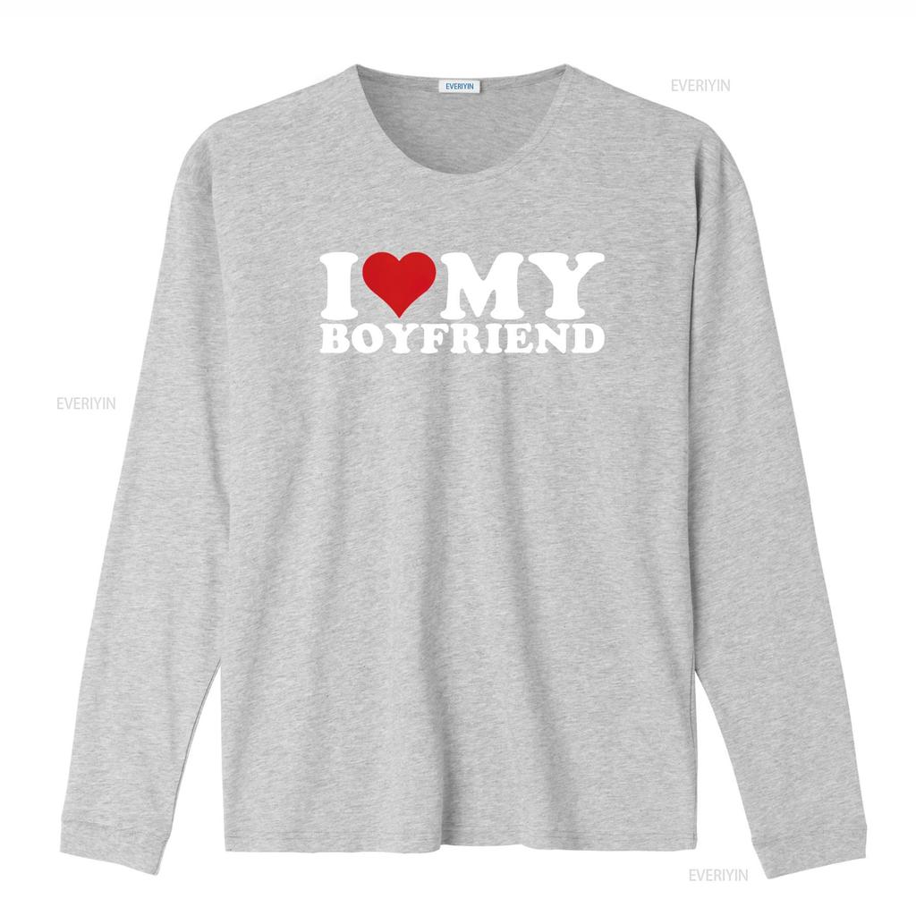 I Love My Boyfriend Heart BF T Shirt Black L Vintage Washed Designer Clothes Graphic Soft Homme Top For Everyday Wear