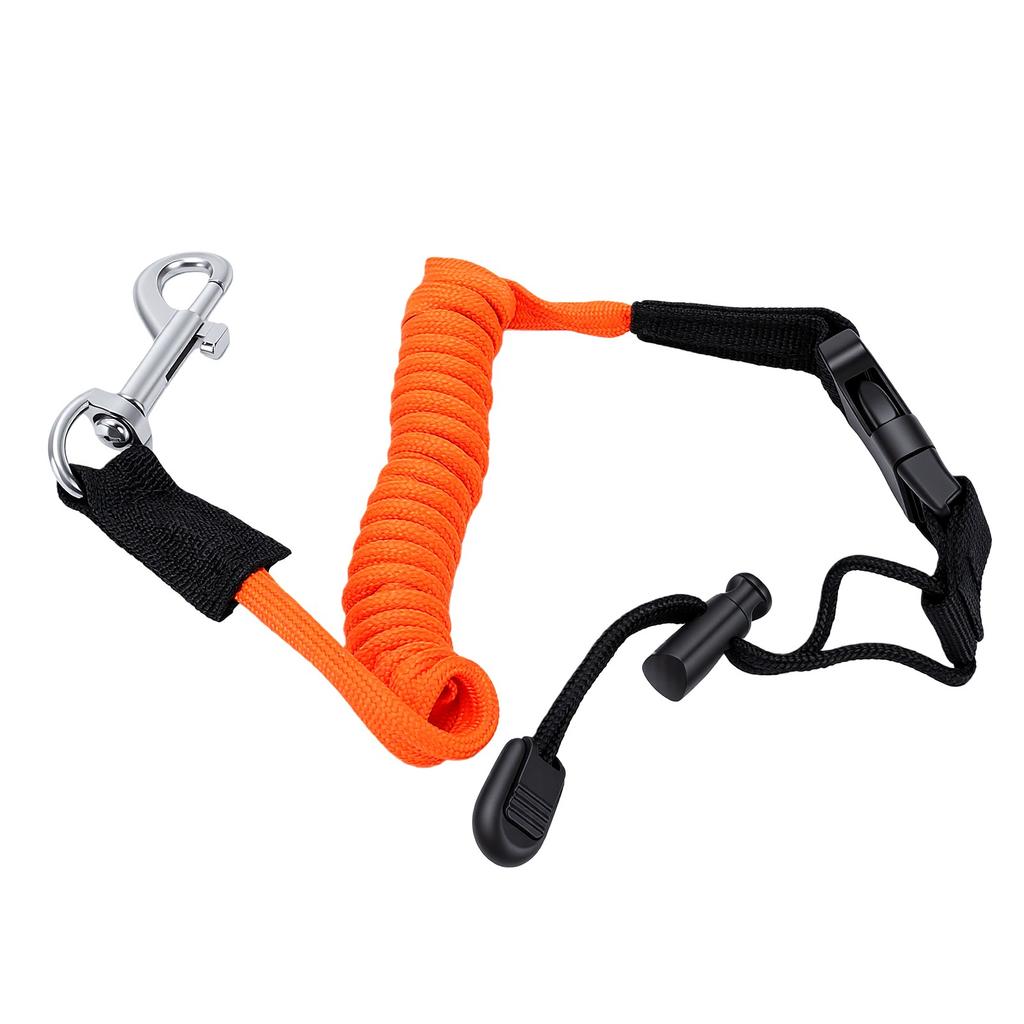 Kayak Paddle Leash Easy Connect Shock Absorption Lightweight Kayak Rod Leash for Canoe Paddle Board Orange