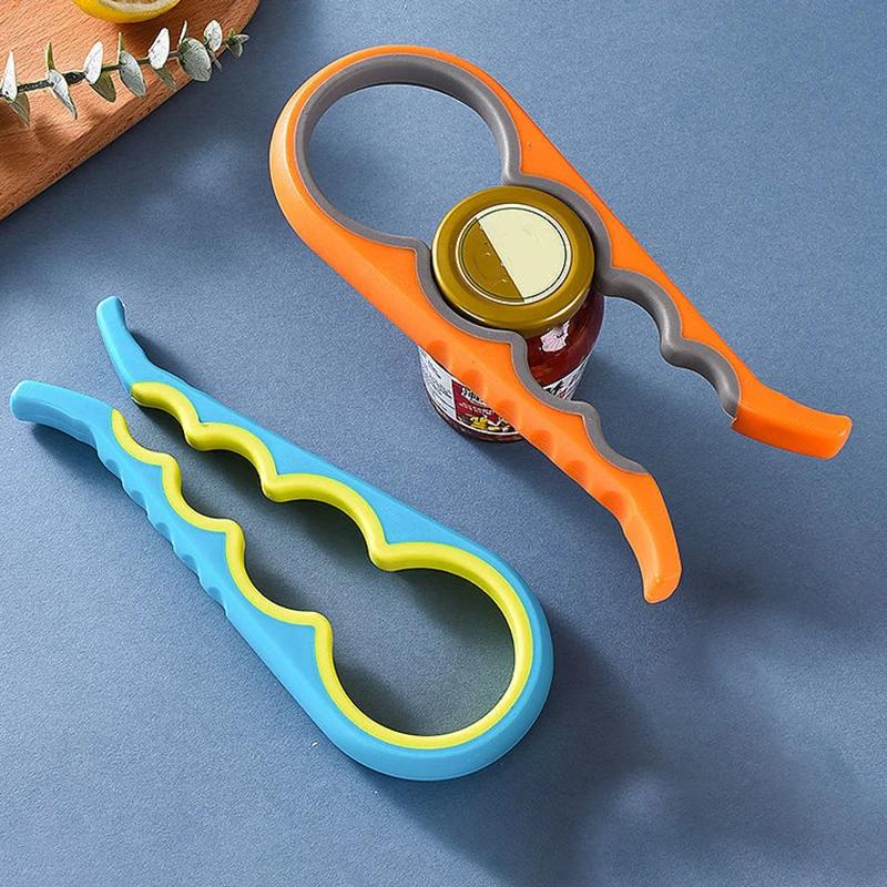 Multifunctional 4-in-1 Jar Opener Jar Gripper Lid Opener Can Opener Bottle Opener Kitchen Household Labor-saving Lid Screw