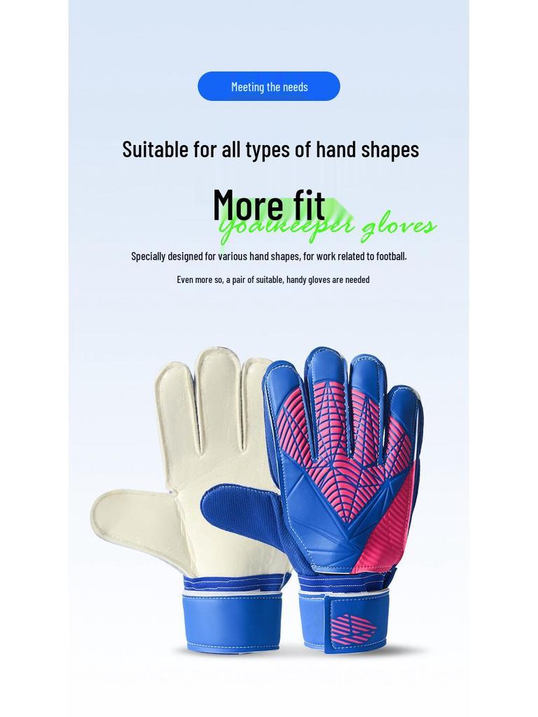 Goalkeeper Gloves: Thickened Latex, Wear-Resistant, Anti-Slip, Adult Model with Finger Protection
