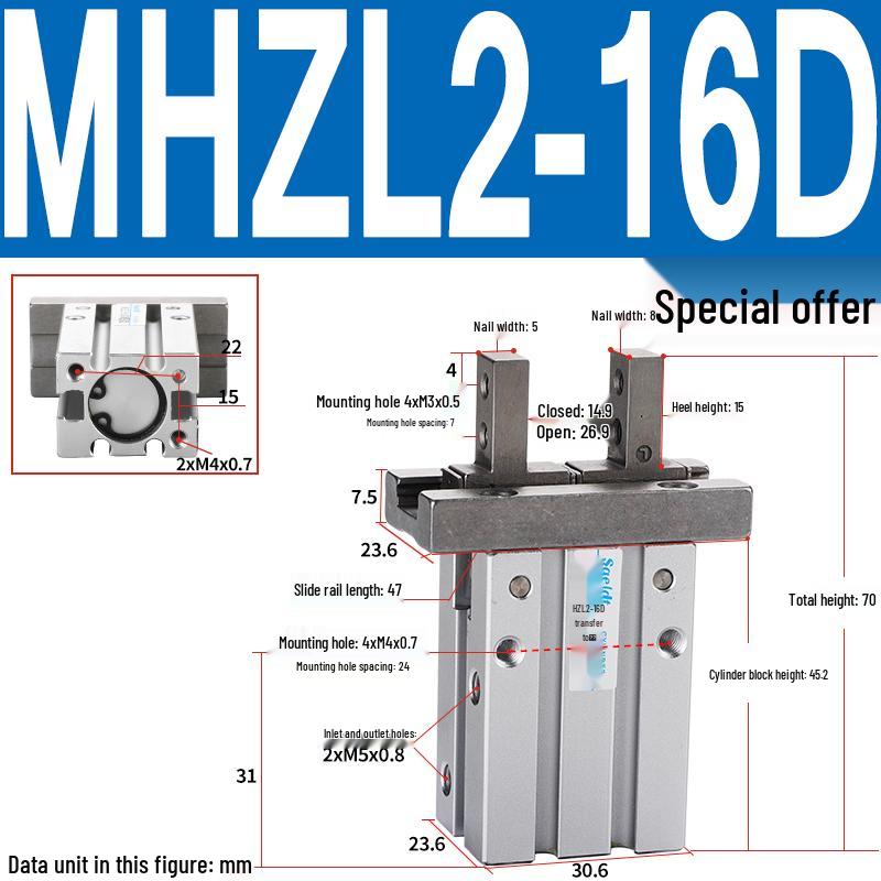 MHZL2 Pneumatic Finger Cylinder Parallel Manipulator Gripper MHZ2/HFZ Series