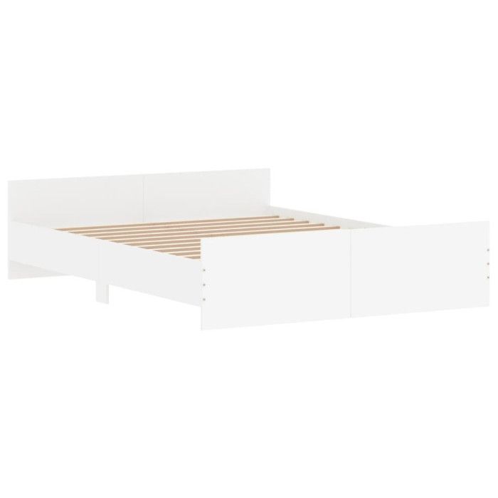 VidaXL Bed Frame with Headboard and Footboard White 160x200 Cm 3203761