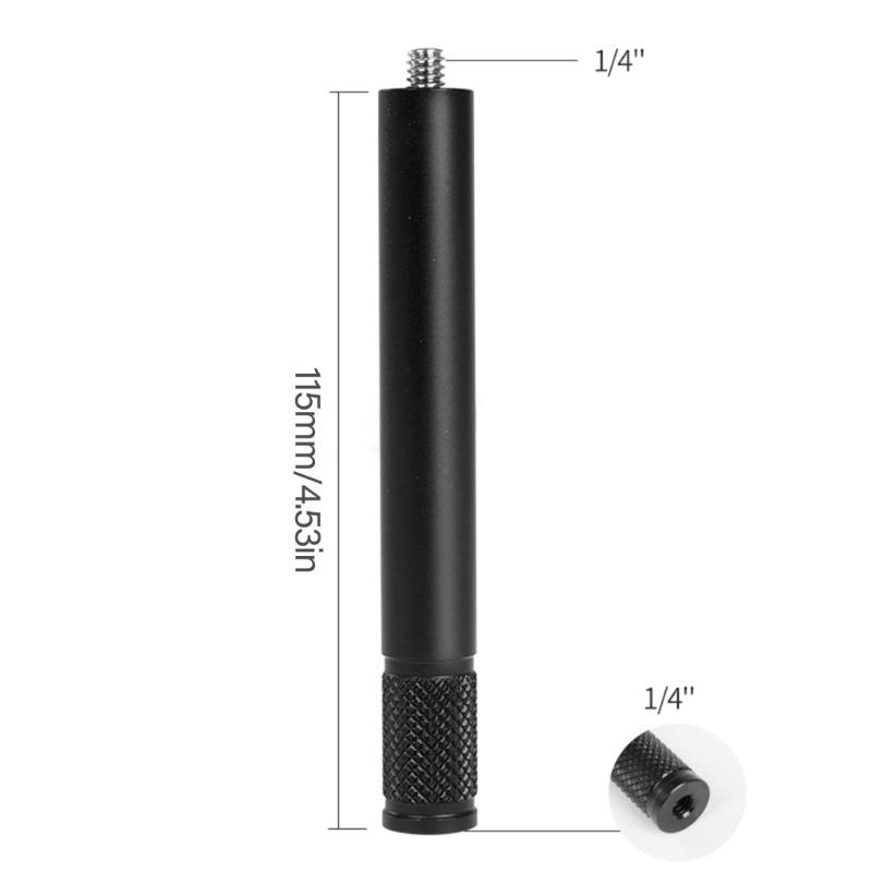 Metal Extension Rod 1/4Inch Threaded Lightweight for Tripod and Monopod Applications
