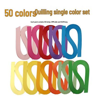 Single-Color Quilling Paper, 5mm X 53cm, 120 Strips, 120g, for Quilling Crafts