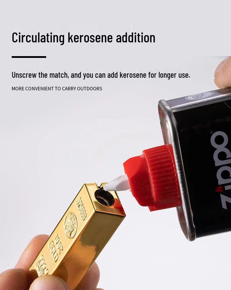 Breloc lingou de aur pe viață: Brichetă impermeabilă, din oțel inoxidabil, cu capacitate de 10.000 de lovituri