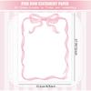 60 Sheets Bow Border Stationery Paper Pretty Pink Ribbon Bow Writing Paper For Party Invitation Office School Printing, 8.5 x 11 Inch, Single-Sided