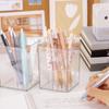 Creative Student MUJI Style Acrylic Pen Holder - Transparent Desktop Organizer