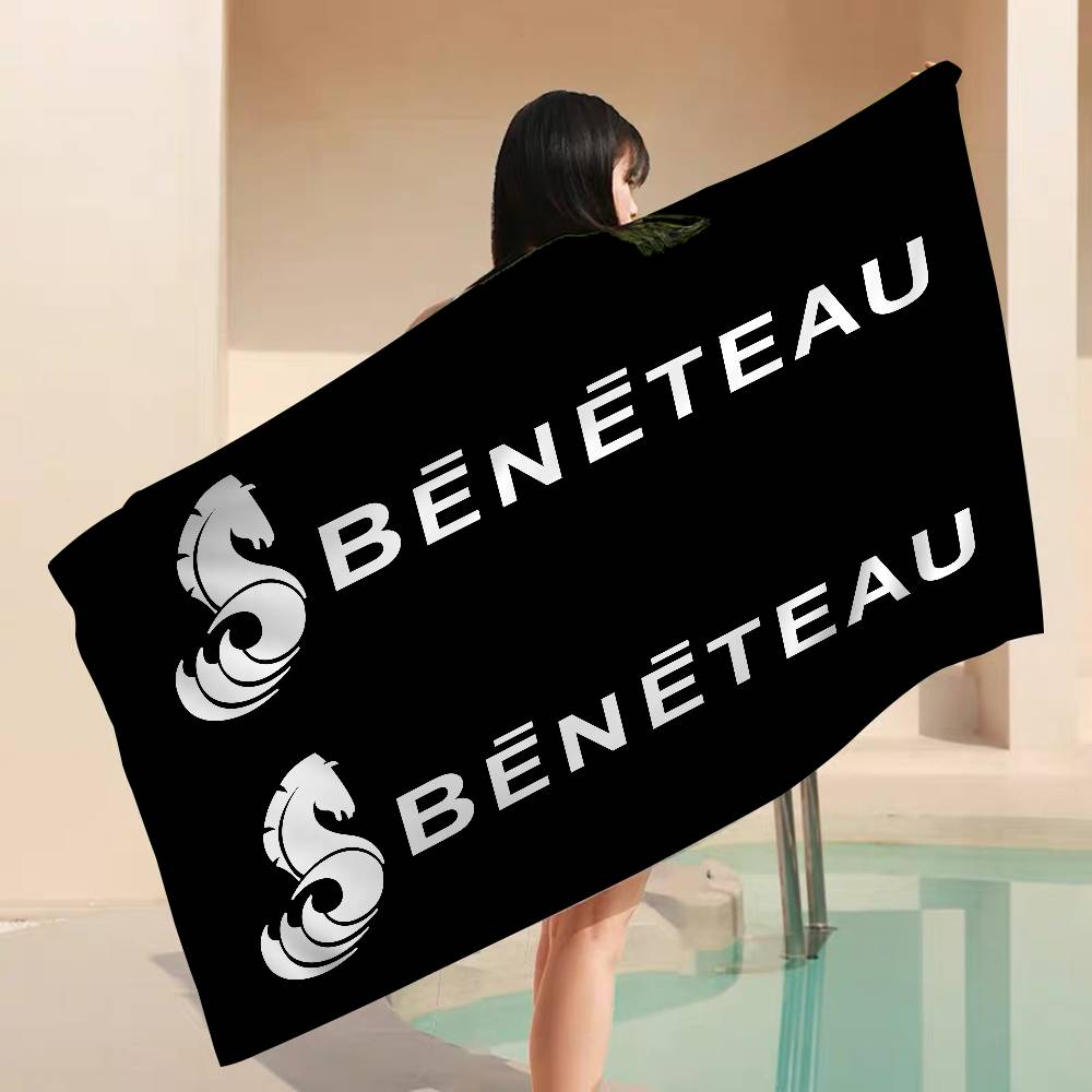 B-BENETEAU Logo Grande Asciugamano da Spiaggia in Microfibra Asciugatura Rapida Asciugamano da Spiaggia Sabbiosa Asciugamano per Piscina per Viaggio Piscina Nuoto Yoga
