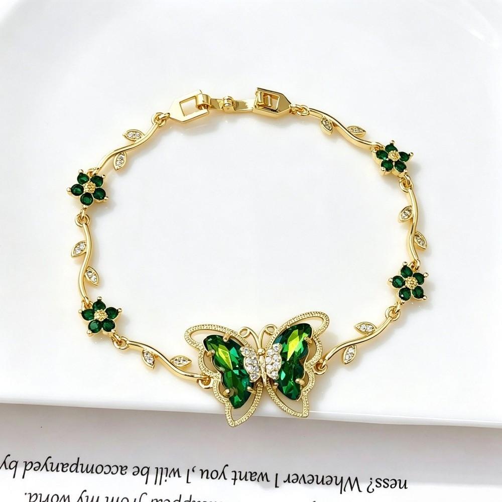 Multicolor Zircon Flower Bracelet Dreamy Aesthetic Flower Rhinestone Bracelet Women