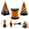 3Pcs 3D Printed Spiral Cone Figurine Impossible Passthrough Sculpture Vortex Thread Illusion Stress Relief Mini Spiral Pyramid Cylinder Fidget Toy