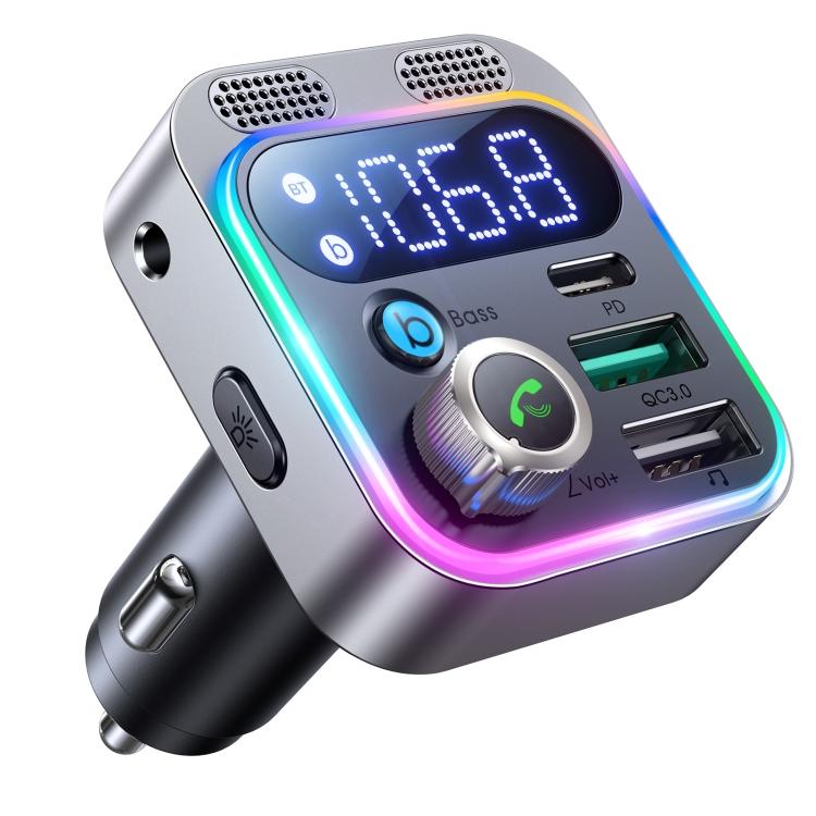 

JOYROOM JR-CL16 48W Bluetooth 5.0 Car Wireless FM Transmitter JR-CL16 серебряный