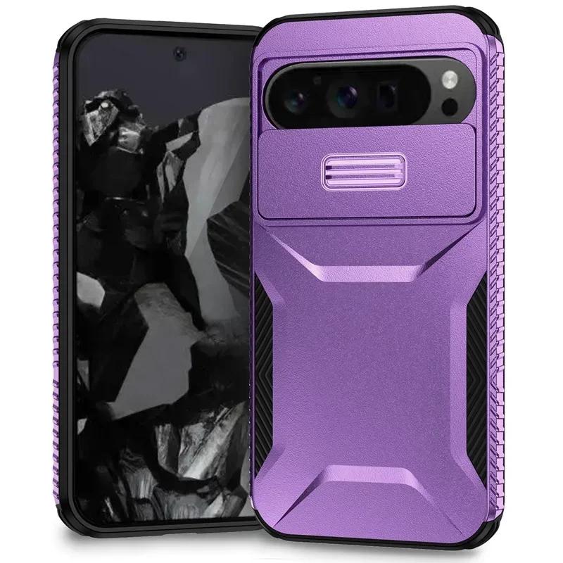 Case for Google Pixel 9 Pro XL Antiskid Cover Sliding Camera Lens Protector Hard Phone Case for Google Pixel 9A 8Pro 7 Pro Shell