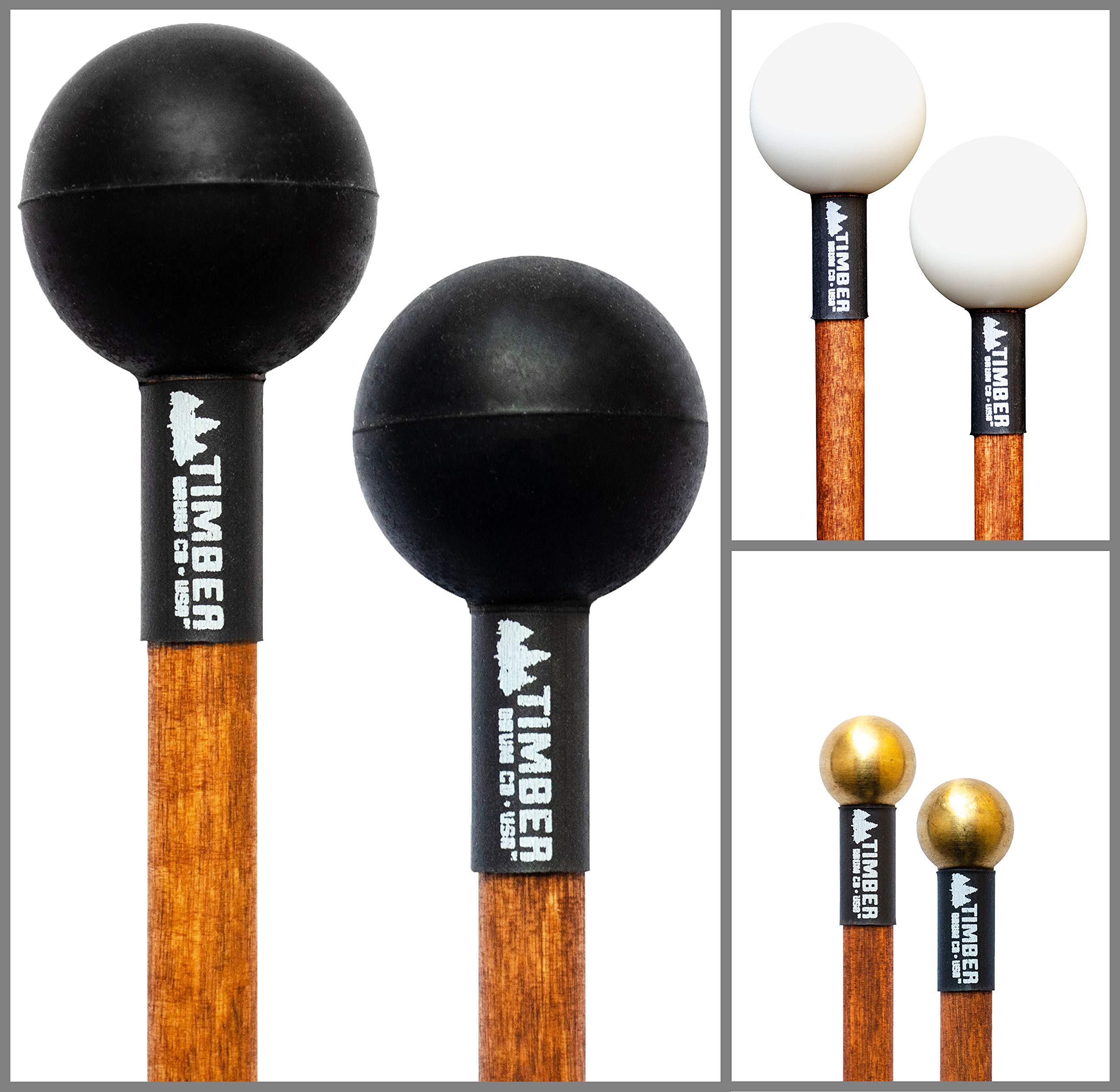 

Timber Drum Company Combo (Hard Poly, Soft Rubber, Brass) Mallet (T10C)