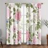 2 st Vintage blommiga rosgardiner   polyestertyg   maskintvättbara   lämpliga för sovrum vardagsrumsinredning