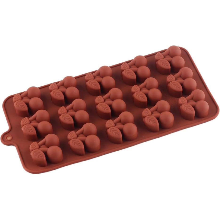 15 Cavity Cherry Silicone Candy Molds For Chocolate Candy Set Of 2