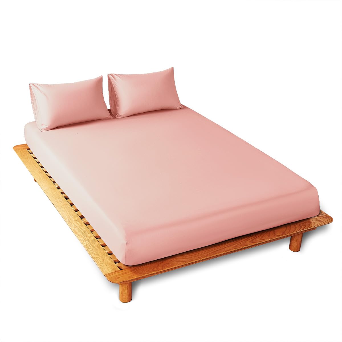 

Cotton Fitted Wide King Mite Gentle on Bed Bed Mattress Futon 200x200cm 100% Sheet, Pill-Resistant, Size, 200-Thread Broadcloth, Antibacterial, розовый