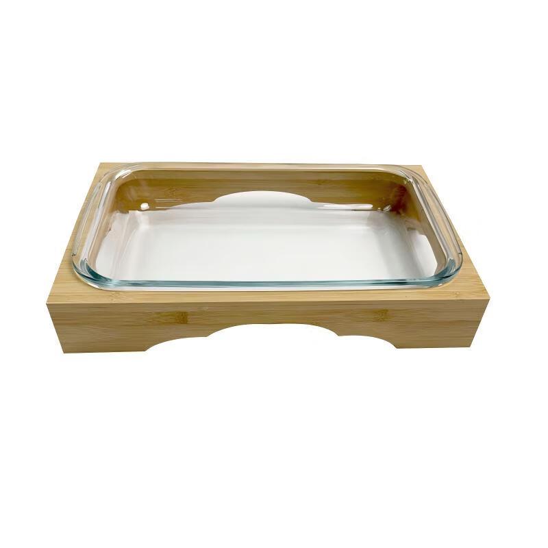 Creative Glass Fruit Bowl with Bamboo Stand